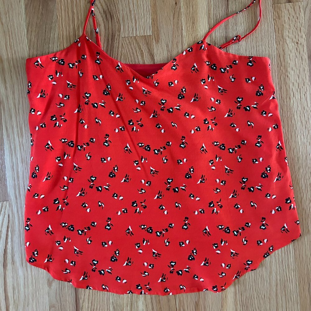 Gap Red-Orange Floral Tank Top